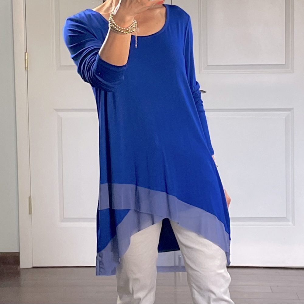 Cupio Royal Blue Viscose Top Tunic Size M NWT - Picture 4 of 10